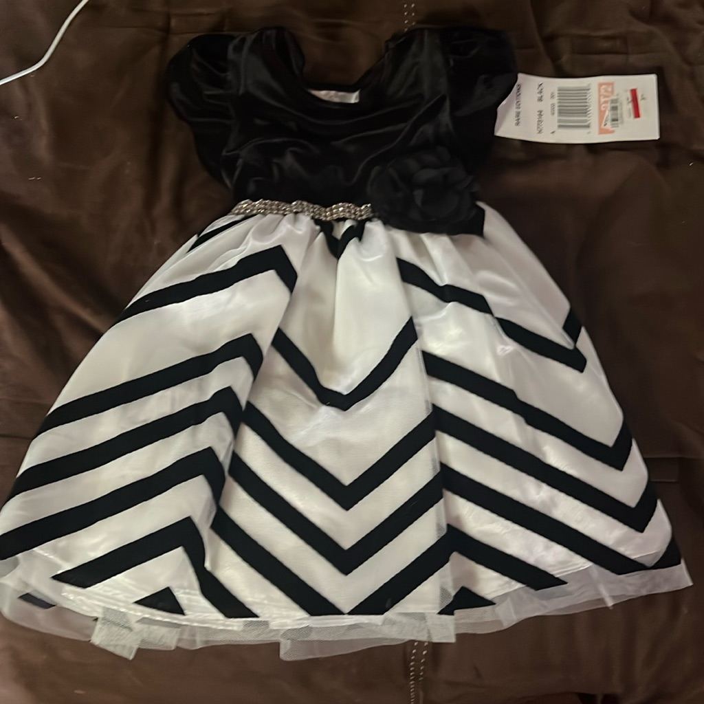 Size 2t Rare Editions Dress Black And White